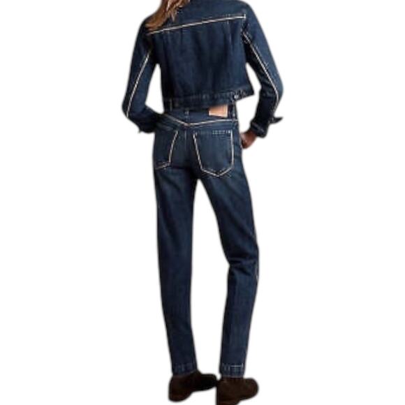 Banana Republic Roper Vintage Straight Jean 25 High Rise Dark Wash - Picture 2 of 11